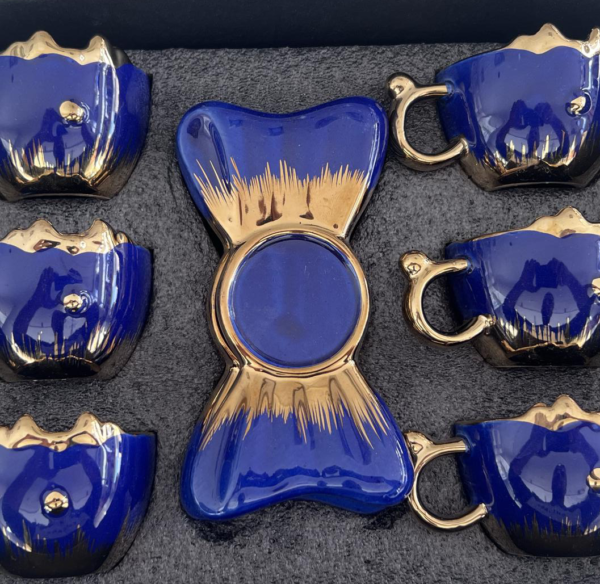 Blue Turkish Coffee cups - اكواب قهوه